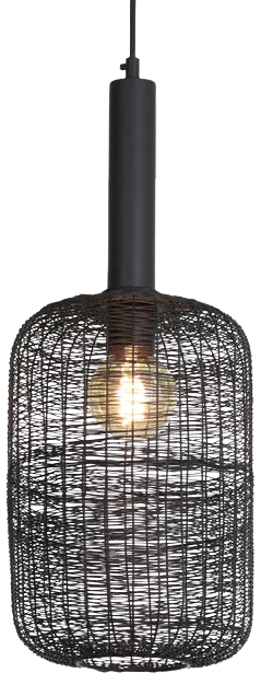 Lámpara colgante metal negro mate Ø22x55 cm E27 - LLLC0446