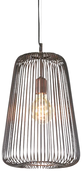 Lámpara colgante metal bronce envejecido Ø27x45 cm E27 -