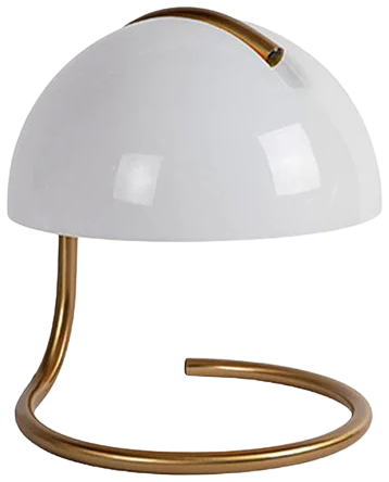 Lámpara sobremesa metal vidrio blanco bronce Ø 23,5 cm E27 - LULS0119