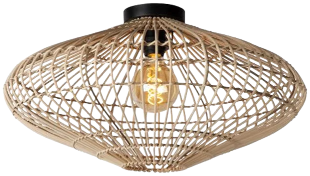 Plafón ratán natural Ø 56x31 cm E27 - LUPL0045