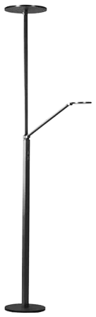 Lámpara de pie aluminio brazo lector negro anodizado Ø 25x1,80 cm LED 25W - 10W - WALP0014