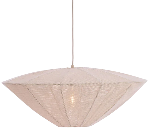 Lámpara colgante textil crema Ø50x23 cm E27 - LLLC0573