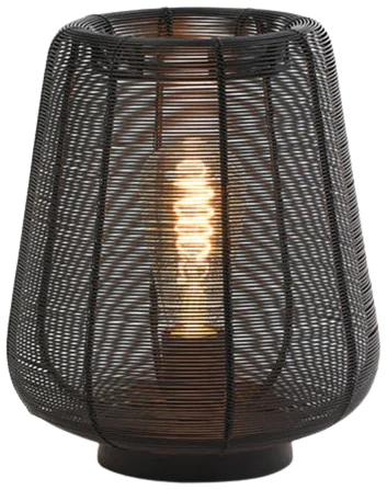 Lámpara sobremesa metal negro Ø22x26cm E27 - LLLS0327