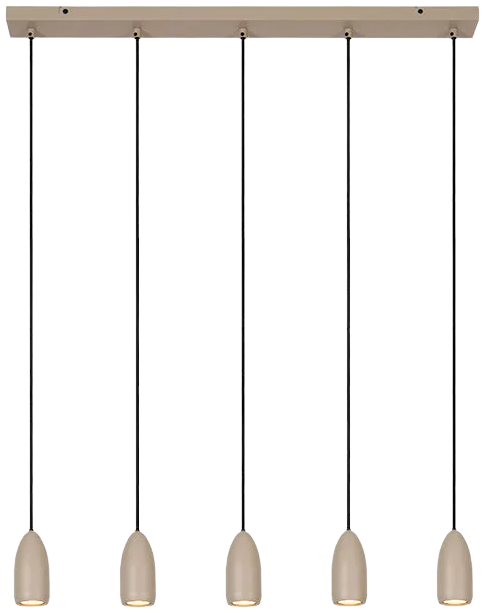 Lámpara colgante metal taupe 80x1,50 cm 5 luces GU10 - LULC0306