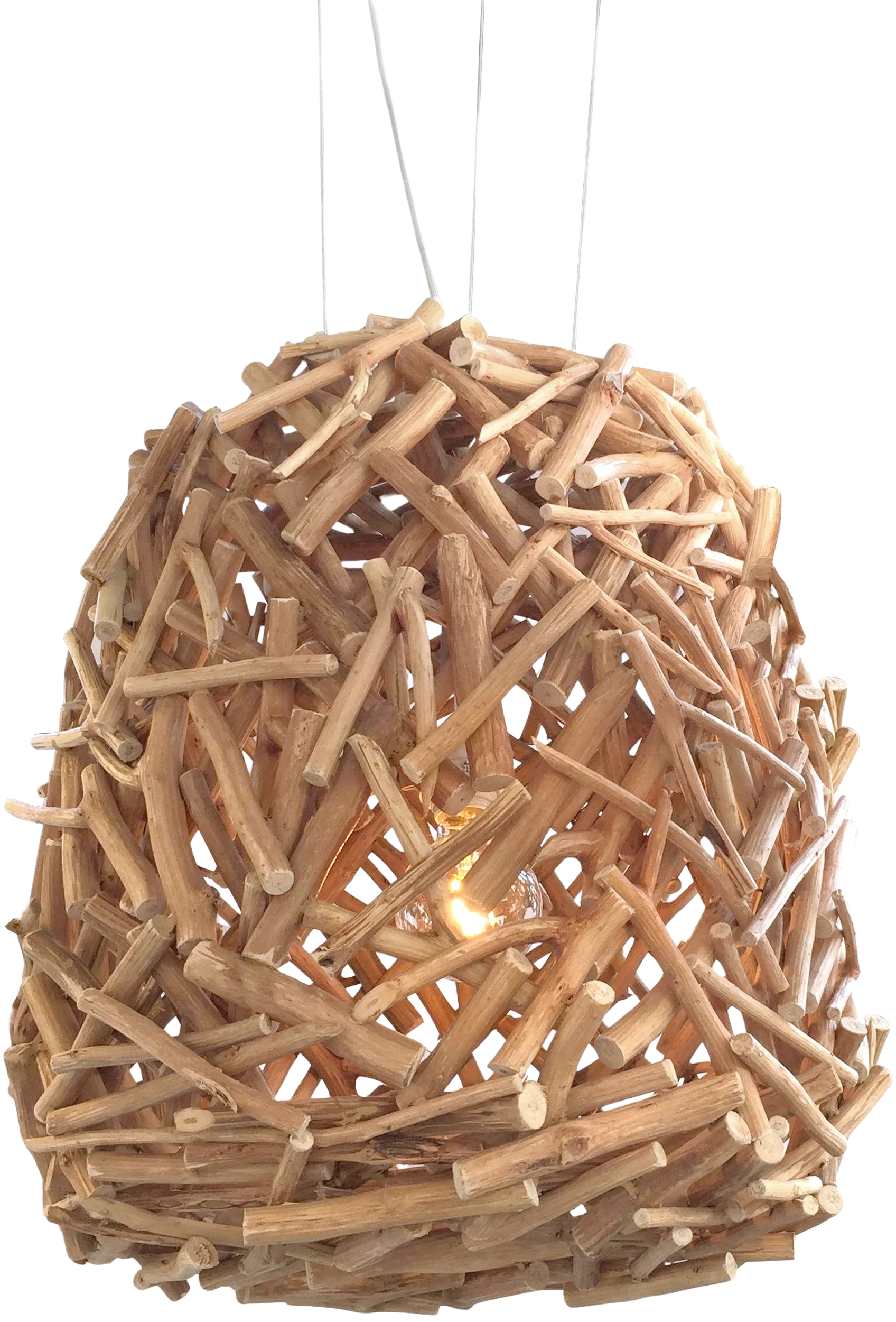 Lámpara colgante madera natural Ø55x57 cm E27 - OTLC0007