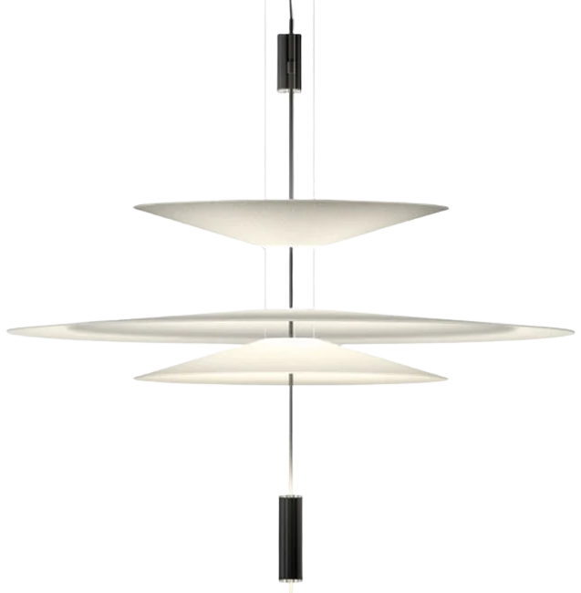 Lámpara colgante PVC blanco metal negro 68 cm 2 luces LED 2x3W - LGLC0144