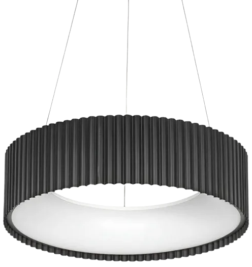 Lámpara colgante metal negro acrílico opal Ø46cm 27W LED - RILC0016
