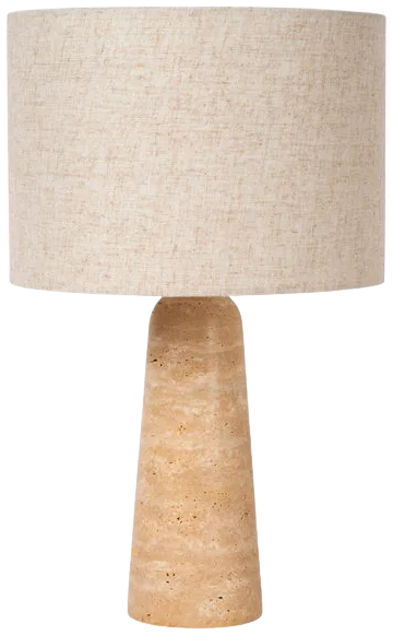 Lámpara de mesa travertino taupe Ø 30x47,5 cm E27 - LULS0127