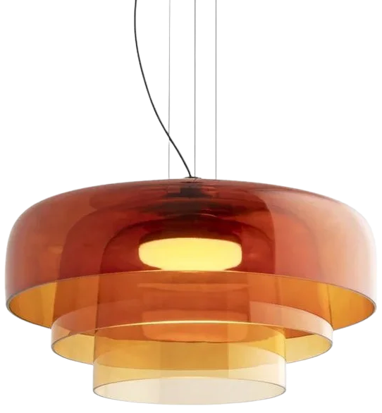 Lámpara colgante vidrio naranjo 42x26cm 5W LED- LGLC0187