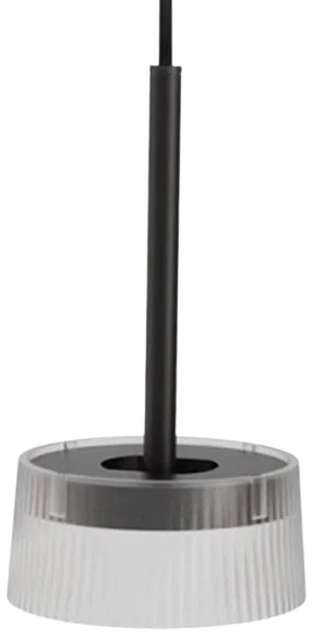 Lámpara colgante aluminio negro acrílico transparente IP54 3000K 12W LED - VKLC0009