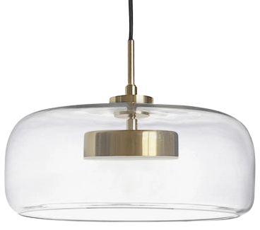 Lámpara colgante vidrio transparente metal bronce Ø32cm LED 15W - LGLC0164