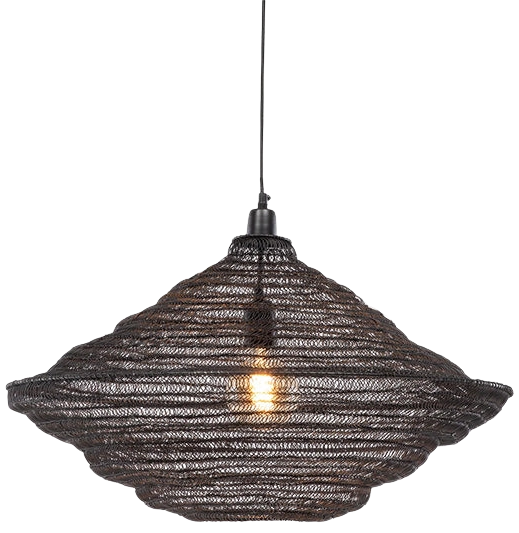 Lámpara colgante Negro metal Ø65x65x43 cm E27 - EDLC0021