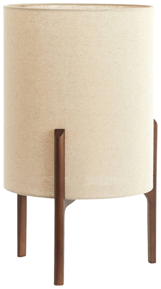 Lámpara de mesa Ø35x58 cm marrón oscuro+lino natural - LLLS0372