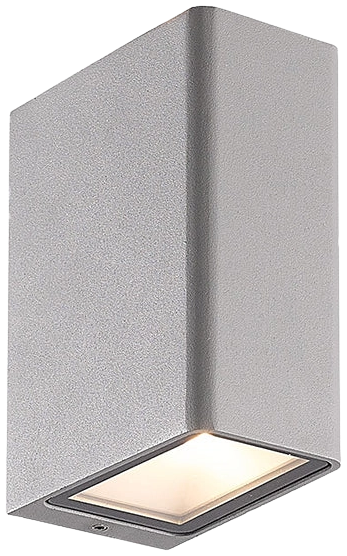 Apliqué aluminio, vidrio satinado gris exterior 5,2x8,6x11,7 cm LED 2x6W - ROAP0007
