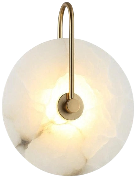 Aplique metal dorado alabastro Ø25x31,5 cm 5W 3000k LED - ONAP0067