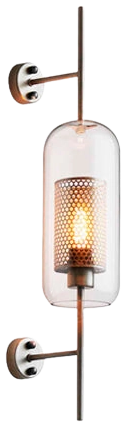 Aplique metal vidrio bronce Ø 21x20x67 cm E27 - LGAP0073
