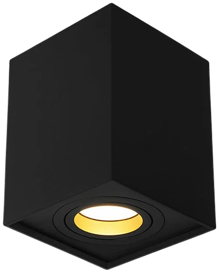 Foco sobrepuesto aluminio negro GU10 - CEFO0023