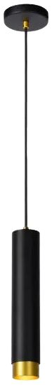 Lámpara colgante aluminio negro oro mate Ø5,9 x 30 cm GU10 - LULC0202