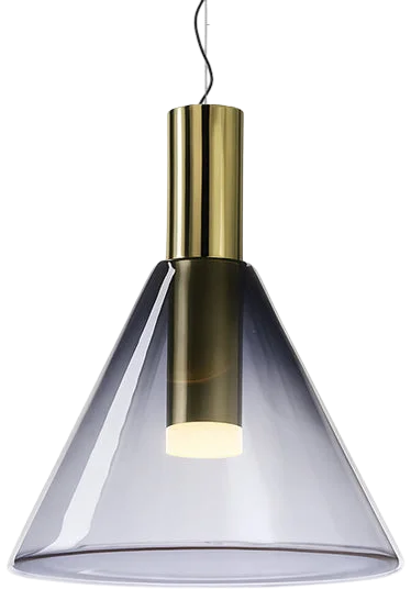 Lámpara colgante bronce vidrio humo Ø30x46cm 8W 3000K - LGLC0191