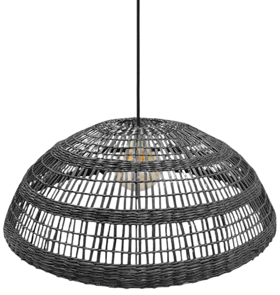 Lámpara colgante fibra natural negro 59x28 cm E27 - BRLC0063