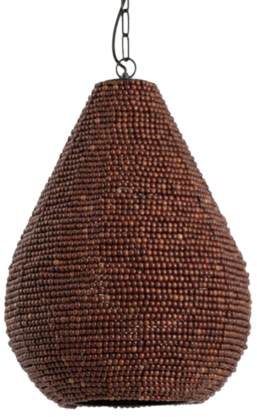 Lámpara colgante madera cuentas marrón oscuro Ø31x39 cm - LLLC0596