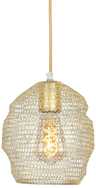 Lámpara colgante malla metal dorado Ø18cm E27 - LLLC0094