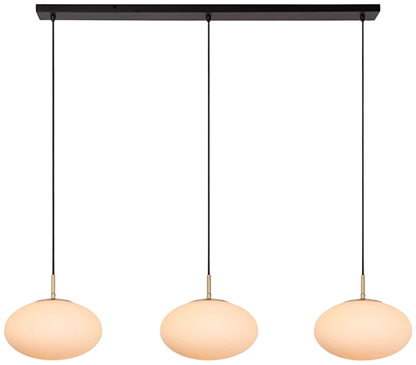 Lámpara colgante metal bronce vidrio opal 130x150 cm 3 luces E27 - LULC0265