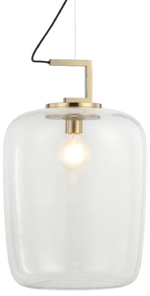 Lámpara colgante metal bronce vidrio transparente Ø33x57 cm E27 - LGLC0168