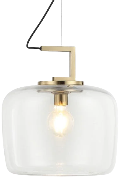 Lámpara colgante metal bronce vidrio transparente Ø35x40 cm E27 - LGLC0166