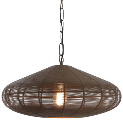 Lámpara colgante metal café mate Ø51x20 cm E27 - LLLC0509