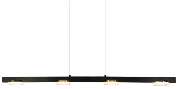 Lámpara colgante metal negro acrílico opal 120cm - RILC0024