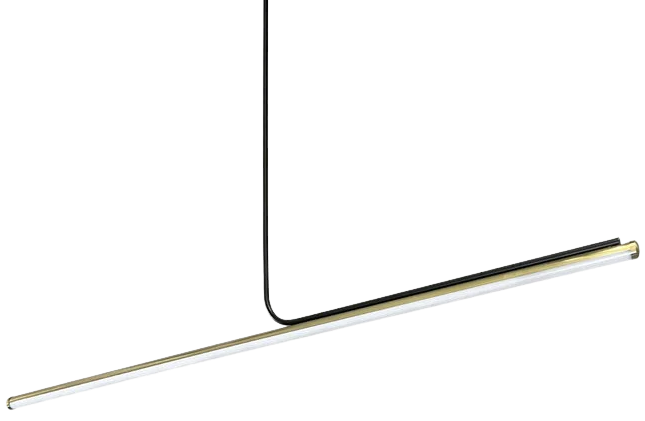 Lámpara colgante metal negro dorado acrílico opal 120cm 30W LED - RILC0023