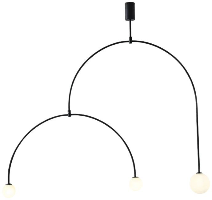 Lámpara colgante metal negro vidrio opal 1.20 cm G9 3 luces - TOLC0027