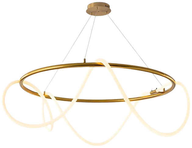 Lámpara colgante metal oro silicona opal 80cm 80W LED - RILC0021