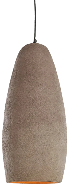 Lámpara colgante papel maché tierra antiguo oscuro Ø26x56cm E27 - LLLC0572