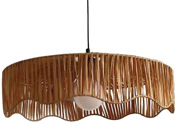 Lámpara colgante rafia natural Ø70x18 cm E27 - OPLC0083