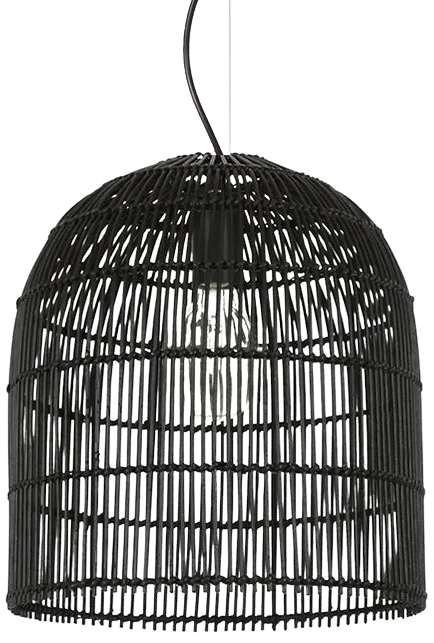 Lámpara colgante ratán negro Ø60x60 cm E27 - PLLC0013