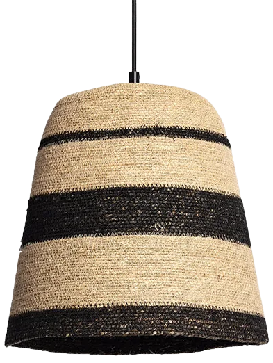 Lámpara colgante yute natural negro Ø30x30 cm E27 - OPLC0018