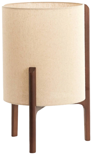 Lámpara de mesa lino natural madera marrón oscuro Ø28x44 cm E27- LLLS0390