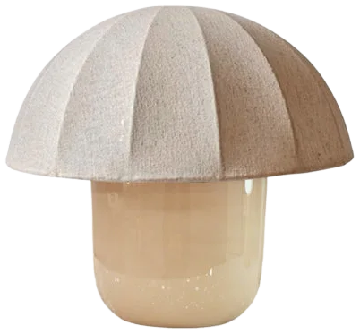 Lámpara de mesa metal beige pantalla textil Ø30x26 cm E14 - OPLS0033