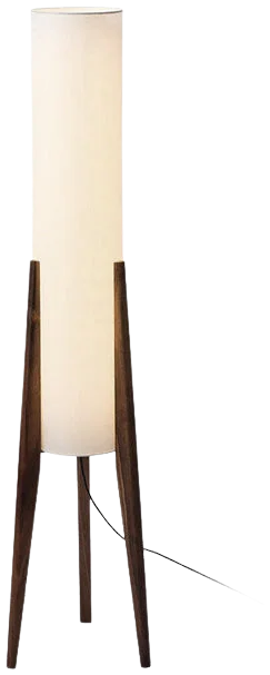 Lámpara de pie madera café pantalla blanca Ø23x12,8 cm E27 - RILP0031
