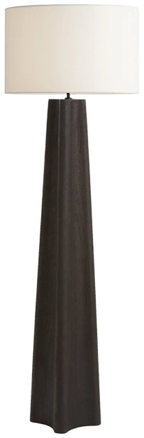 Lámpara de pie madera negro mate pantalla de tela Ø23x1,25 cm E27 - LLLP0090
