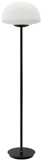 Lámpara de pie metal negro vidrio opal - RILP0029