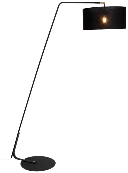 Lámpara de pie metal pantalla lino negro Ø35x1,88 cm E27 - LULP0116