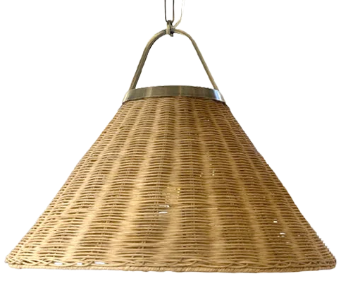 Lámpara metal bronce ratán natural Ø53x1,20 cm E27 - LGLC0178