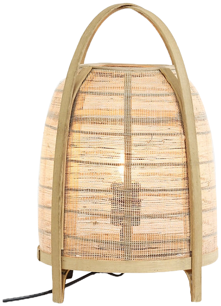 Lámpara sobremesa madera fibra natural Ø27x42 cm E27 - LLLS0250