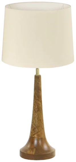 Lámpara sobremesa madera pantalla de tela negro Ø 15x58cm E27 - LLLS0174