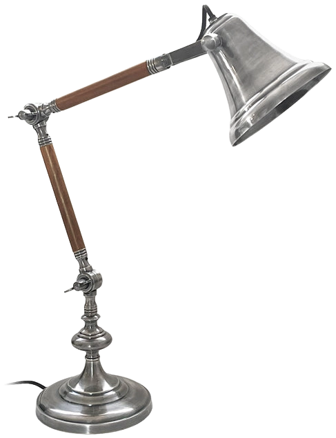 Lámpara sobremesa metal madera plata envejecida Ø15x48 cm E14 - DCLS0005