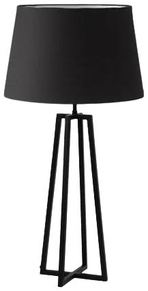 Lámpara sobremesa metal pantalla de tela negro Ø 45x81 cm E27 - LLLS0071