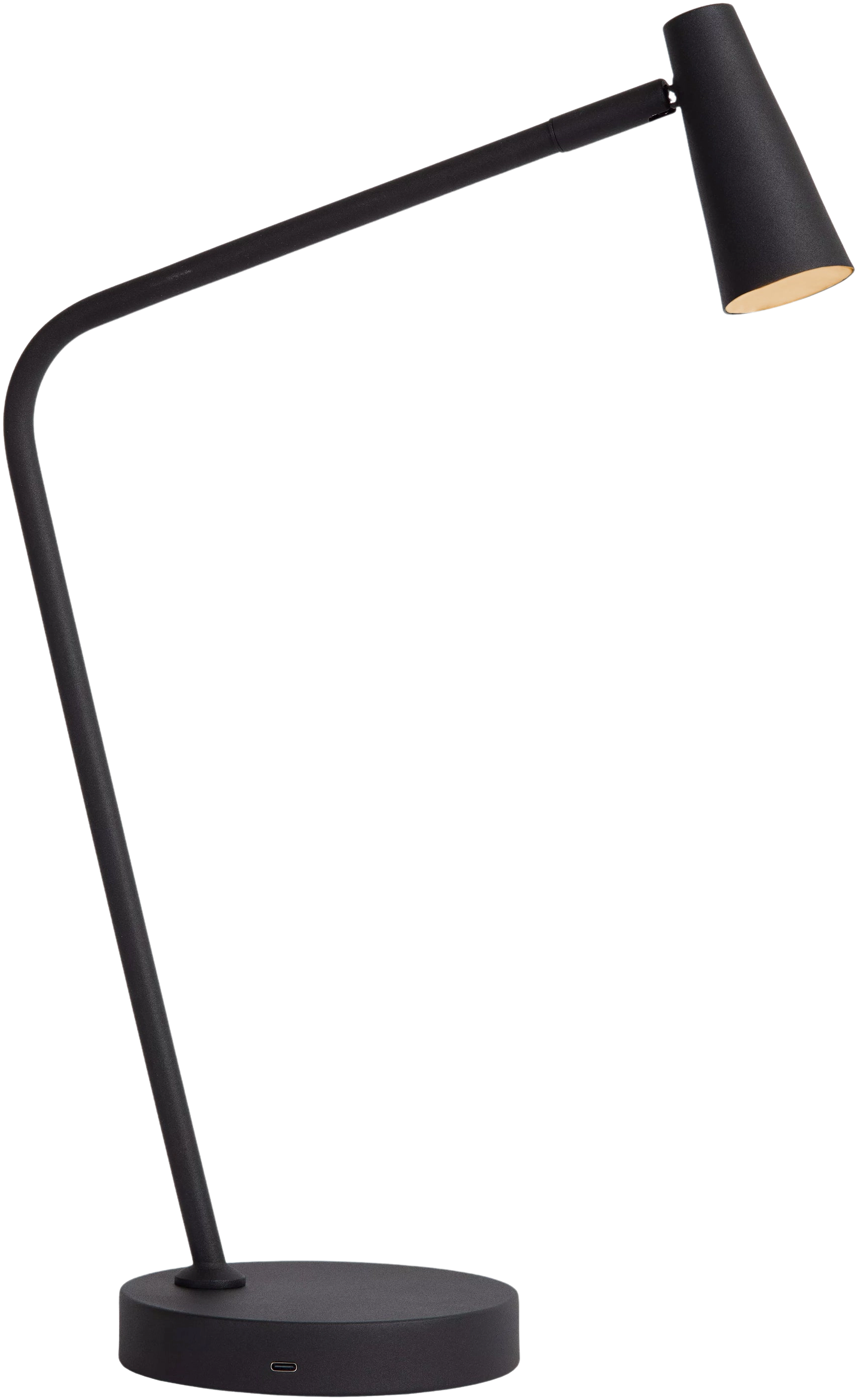 Lámpara sobremesa negro recargable Ø14x30,5x47,5 cm LED 3W - LULS0177